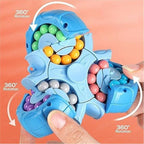 Magic Bean Rotating Cube Toy – 2-in-1 Spinner & Bead Puzzle Fidget Toy for Kids & Adults