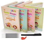 NEW Magic Copybook Set Writing Tool for Kids (4 BOOKS,1 PEN, 1 GRIP, 10 REFILL)